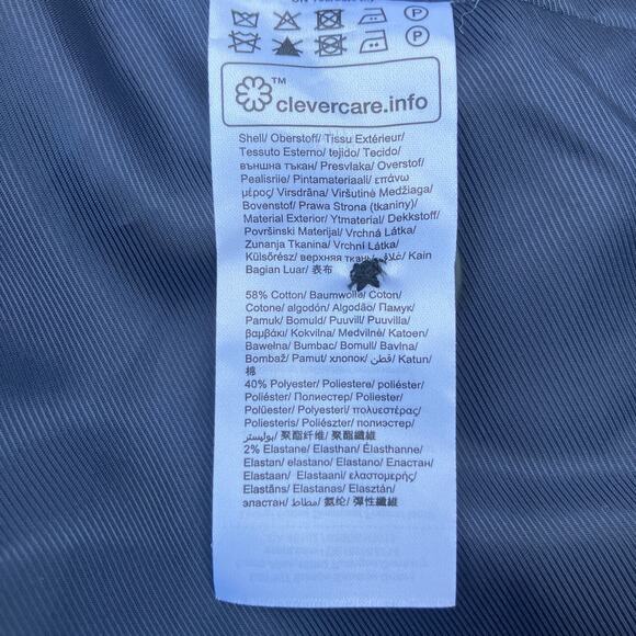 Esprit Coat Sz L Navy Cream Striped Two Button Long Preppy Old Money Careerwear - Picture 12 of 13